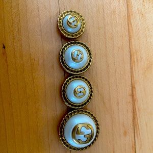Gucci pearl buttons flat bottoms , bundle 1 large , 2 smaller and one small